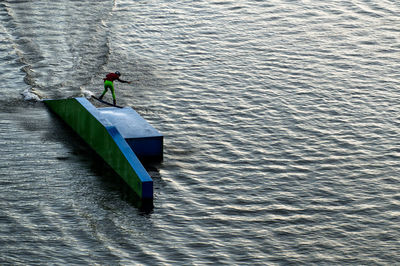 View of boats in water