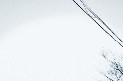 Low angle view of cables against clear sky