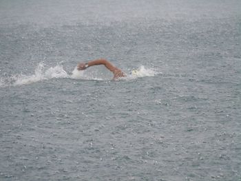 Woman swimming in water