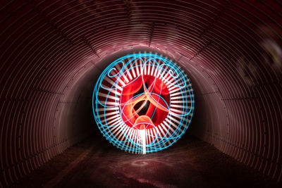 Multi colored light painting on wall
