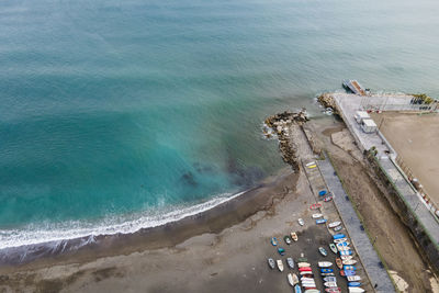 High angle view of beach