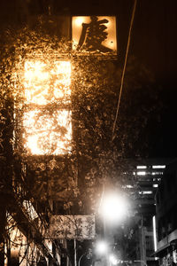 Illuminated street light at night