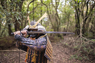 Man in forest