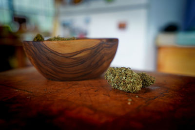 Close-up of food on table