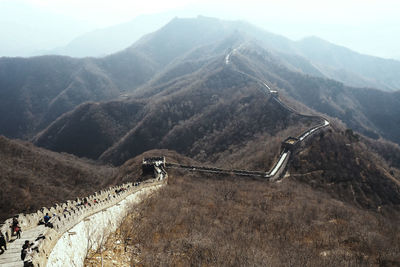 High angle view of mountain road