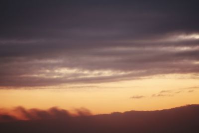 Low angle view of sky during sunset