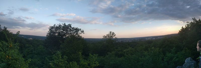 Scenic view of landscape against sky during sunset