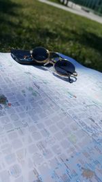 High angle view of sunglasses