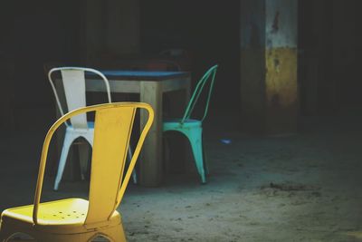 Chairs and table outdoors