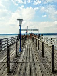 Pier over sea against sky