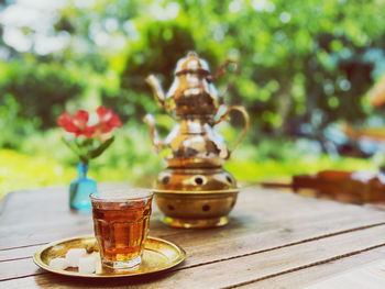 Close-up of tea on table in tehran 