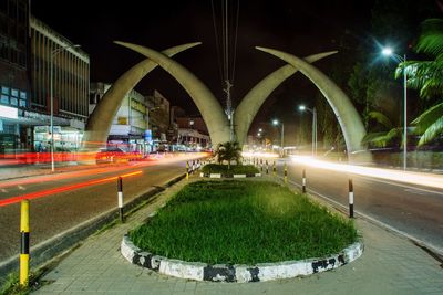 Illuminated built structure at night