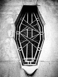 Close-up of window on wall of building