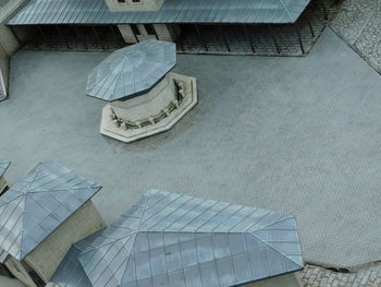 High angle view of steps