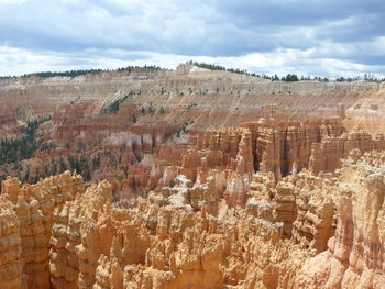 Panoramic view of rock formation against sky