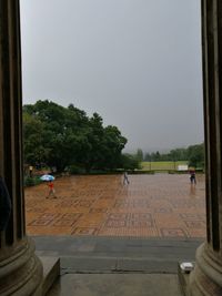 People in park against sky