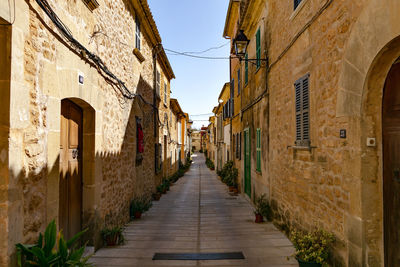 Narrow alley amidst buildings in city