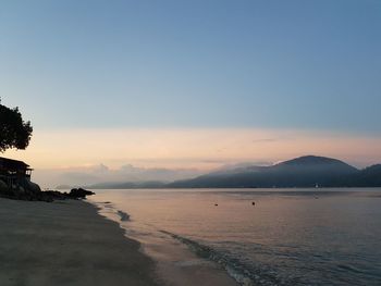 A scenic dawn view by the sea in lumut malaysia