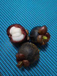 High angle view of fruits on table