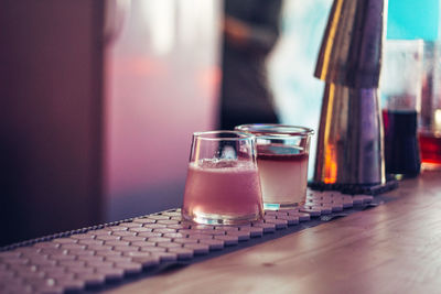 Close-up of wine glass on table