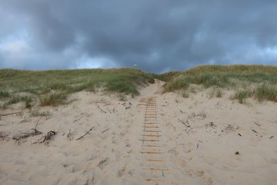 Scenic view of beach against sky