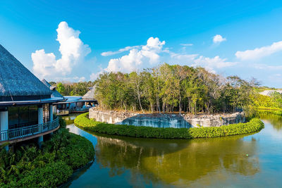 Beautiful eco friendly resort covered with forest and lake