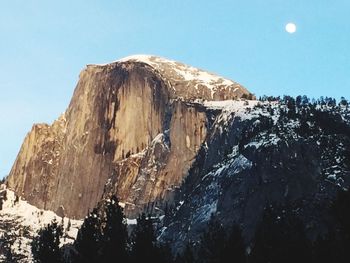 Low angle view of mountain against clear sky