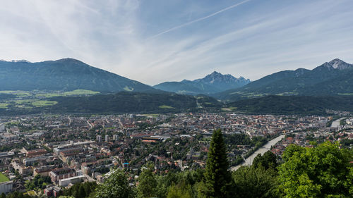 High angle view of town