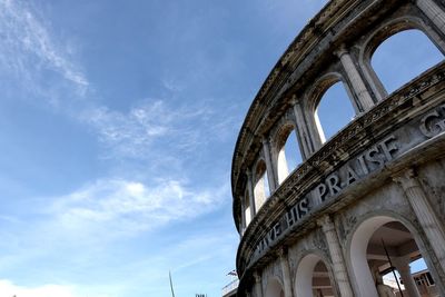 Low angle view of historical building against sky