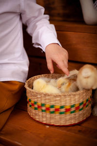 Midsection of man preparing food