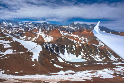 Glider flight over andes mountains