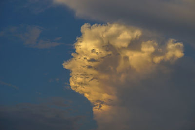 Low angle view of clouds in sky during sunset