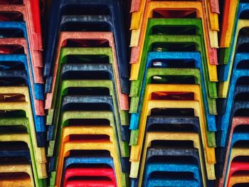 Full frame shot of multi colored chairs