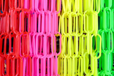 Full frame shot of colorful plastic chains