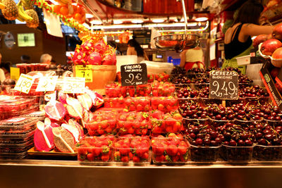 Various vegetables for sale in store