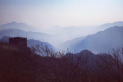 Scenic view of mountains against sky