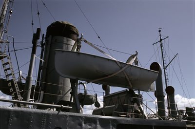 Low angle view of electricity pylon