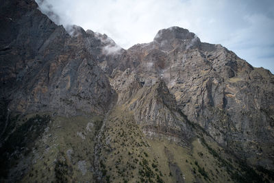 Panoramic view of rocky mountains against sky