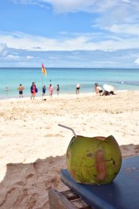 Scenic view of beach against sky