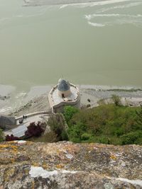 Rock formation in sea