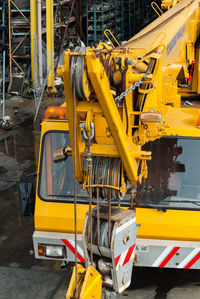 High angle view of construction vehicle