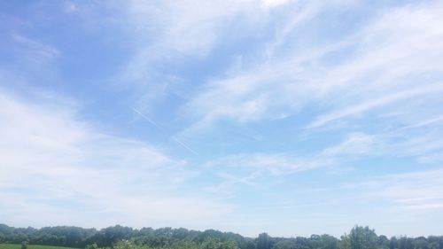 Low angle view of vapor trail in sky