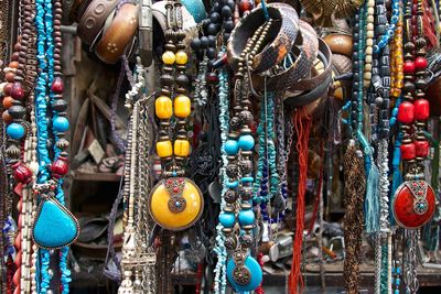 Close-up of clothes for sale in market