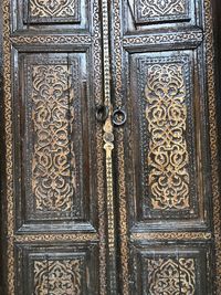 Close-up of closed door of building