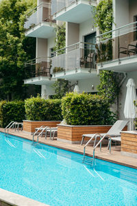 Boats in swimming pool