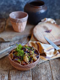 Close-up of food on table