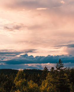 Scenic view of landscape against sky during sunset