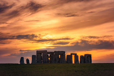 Scenic view of sunset over land