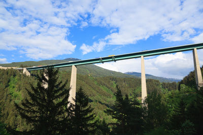 Low angle view of bridge against sky