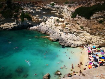 High angle view of beach